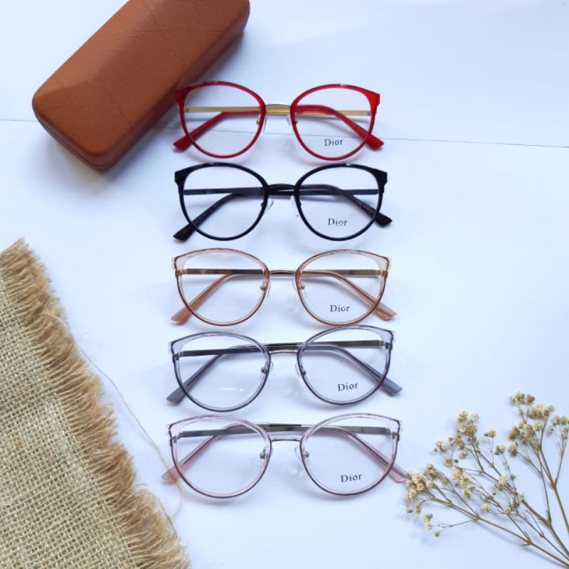 frame kacamata 1780 cat eye oval bisa lensa minus plus silinder