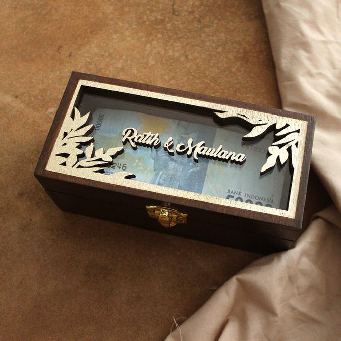 KOTAK UANG MAHAR KAYU RUSTIC / KOTAK MAHAR UANG ACRYLIC helloto99