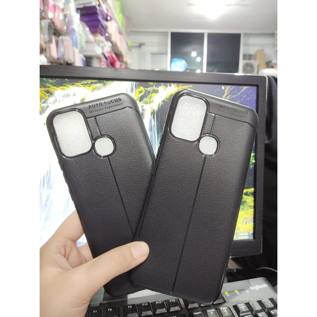 AutoFokus Infinix Hot 10 Play X688C 6.82 inchi Leather Soft Case AUTOFOCUS Motif Kulit Jeruk