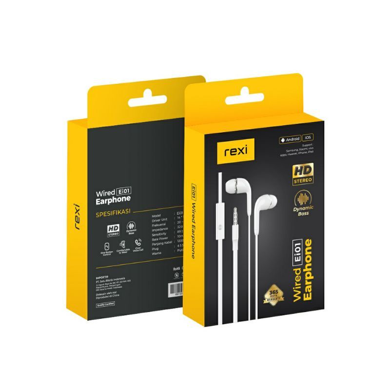 Earphone Wired Rexi Ei01