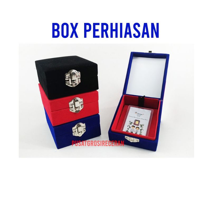 Box Antam Kotak Perhiasan Kado Hadiah Logam Mulia Box Gift Emas Kotak Cinderamata Bludru