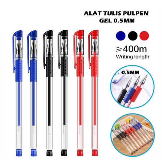 Pulpen Gel 0.5mm Bolpen Pena Pen Alat Tulis Gel Tebal 0.5 MM Pena Cair MURAH