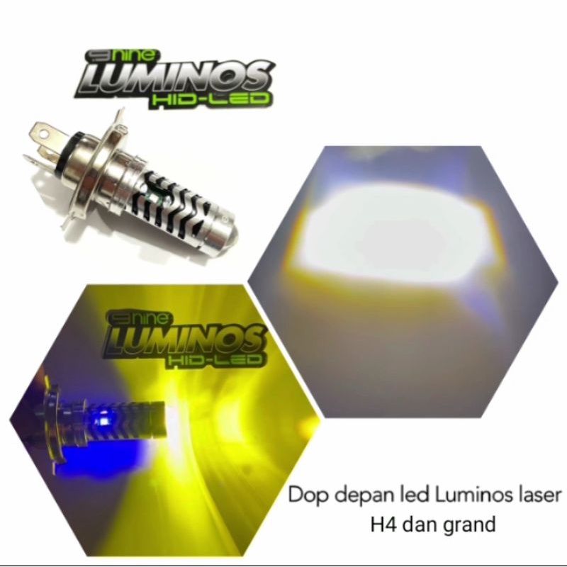 Luminos LED Lensa H4 Lampu depan luminos lensa laser 2 warna putih dan kuning