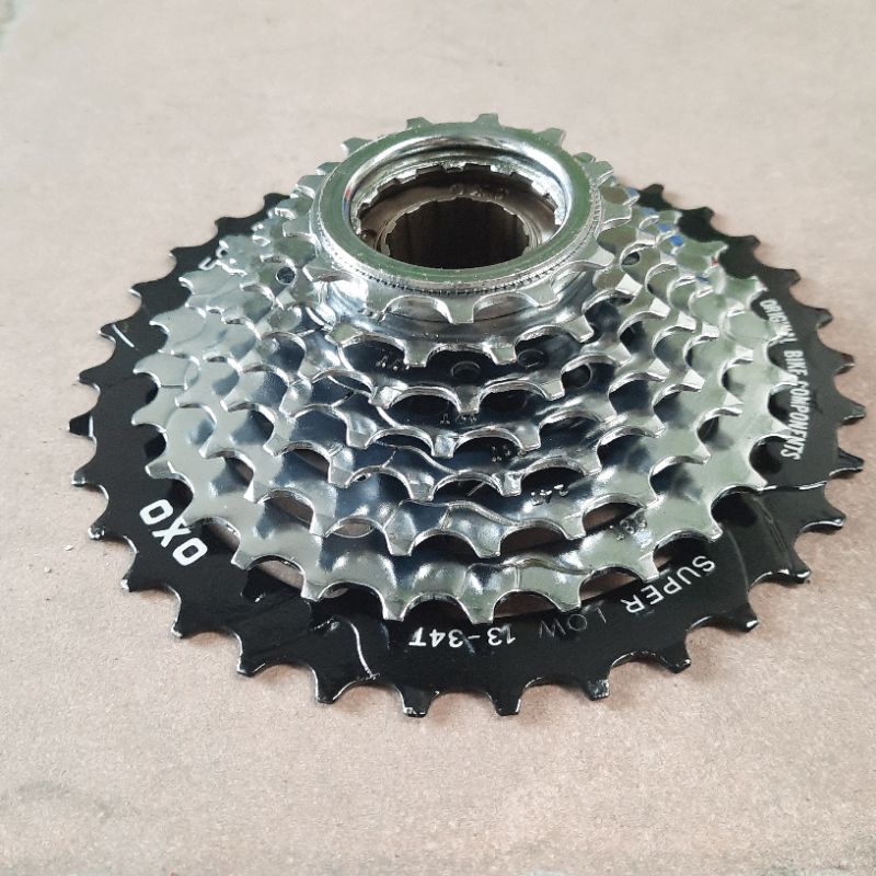 FREEWHEEL OXO 8sp DRAT 8 SPEED 13-34T CHROME-BLACK SPROCKET DRAT