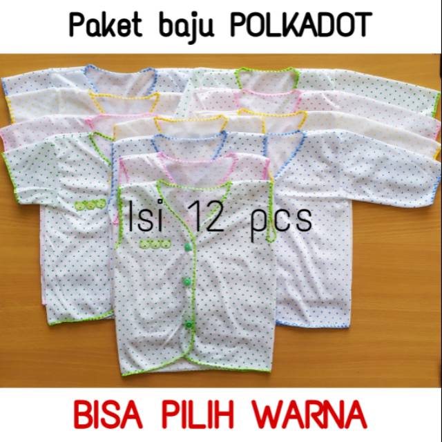 Paket baju bayi lengkap isi 12 pcs BISA PILIH WARNA