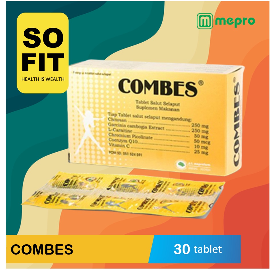 COMBES Obat Diet Pelangsing 5 Strip x 6 Tablet / Mepro