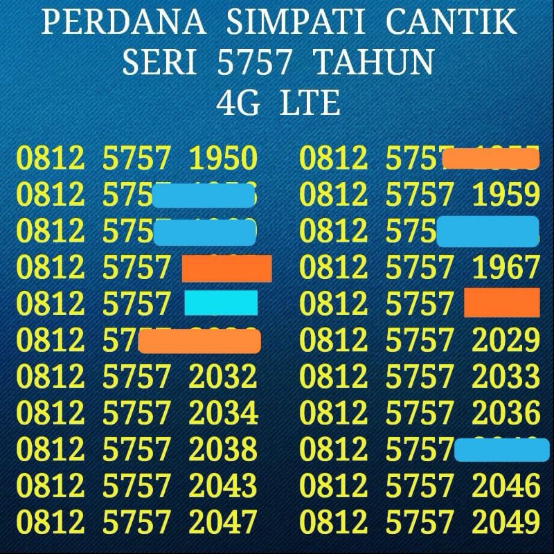 simpati cantik seri langka 5757 maju maju