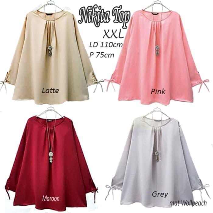 Promo Nikita Blouse Tunik Model Baju Gamis Blus Atasan Wanita Muslim Terbaru Shopee Indonesia