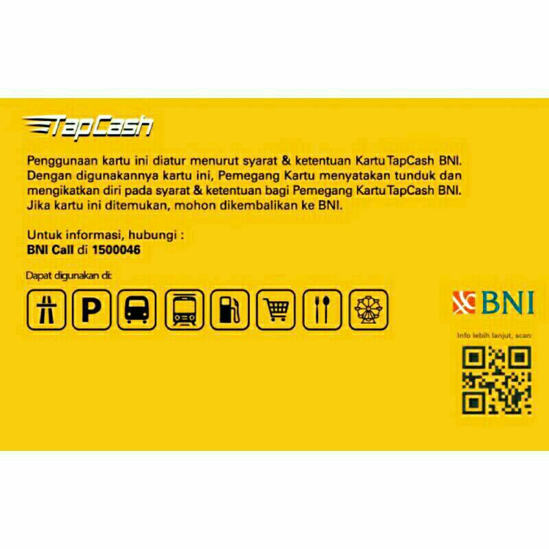 BNI Tapcash edisi Ramadhan (Kuning) /Like eMONEY eTOLL Flazz or Brizzi