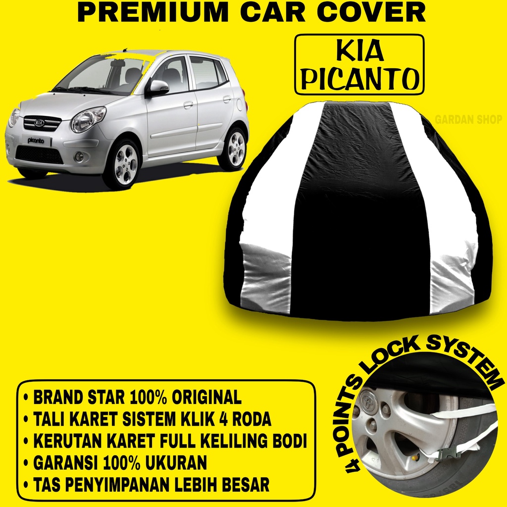 Body Cover KIA PICANTO Sarung Strip SILVER Penutup Pelindung Bodi Mobil Kia Picanto PREMIUM