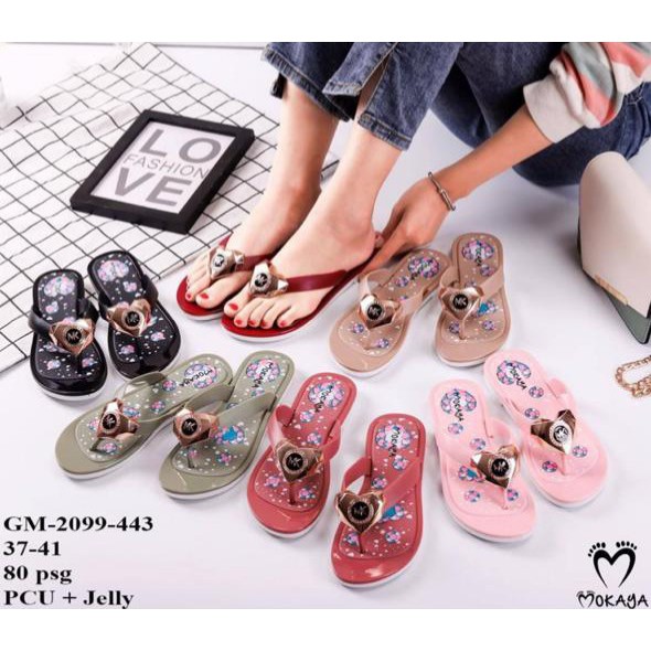 Sandal Jepit Wanita Permata Love Mk Cantik Elegant Import Mokaya/ Size 37-41 (GM-2099-443)