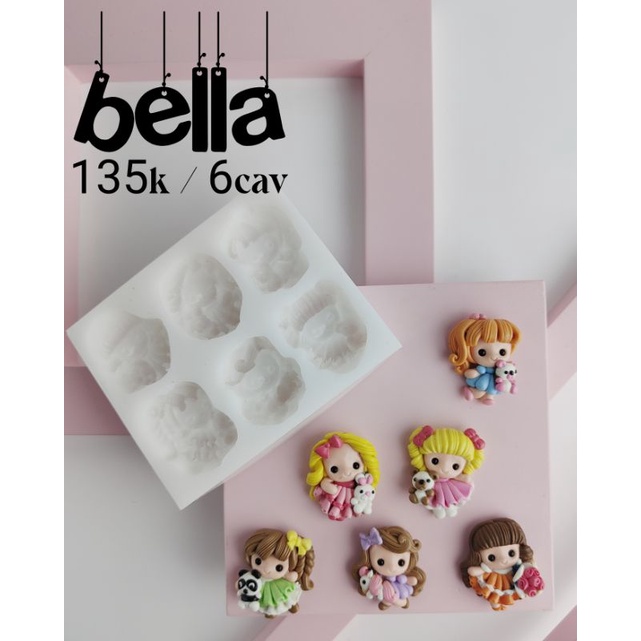 cetakan coklat silicon gadis boneka bella