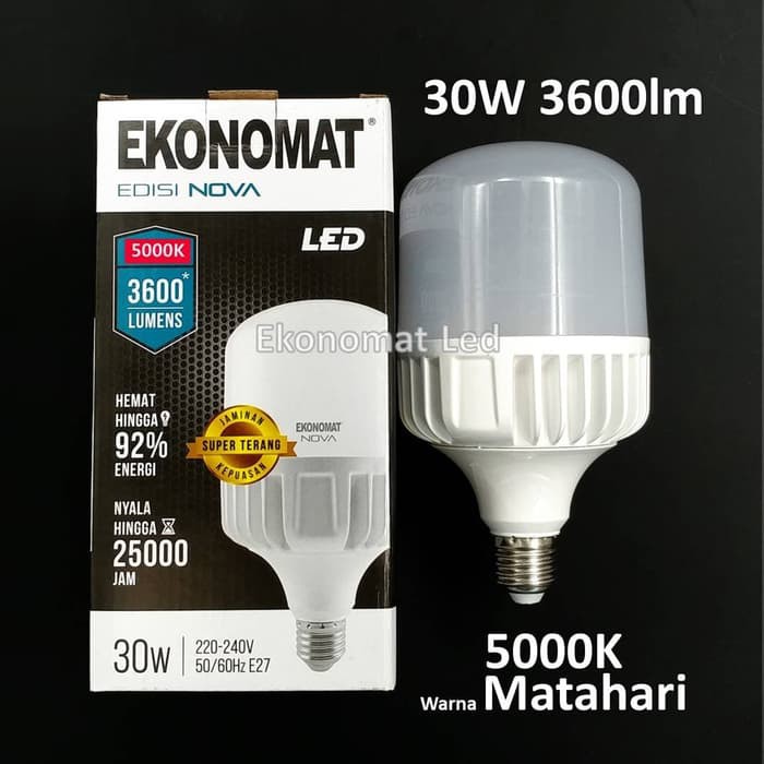Ekonomat NOVA 30Watt Warna Matahari 5000K Lampu LED 30 Watt 30W 30 W Capsul Kapsul
