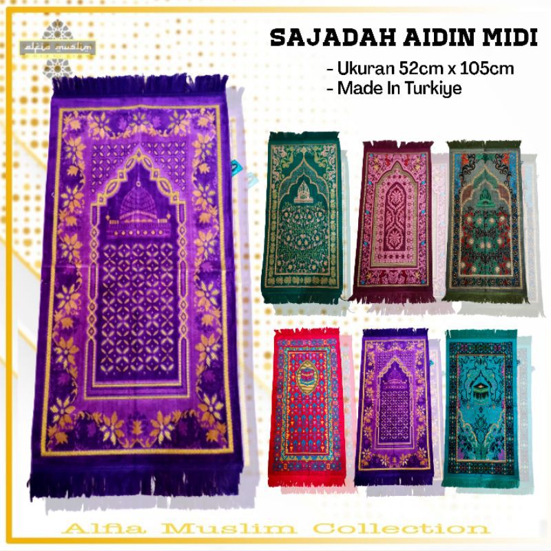 Sajadah Aidin Midi Ukuran 52 x 105 CM Sejadah Murah