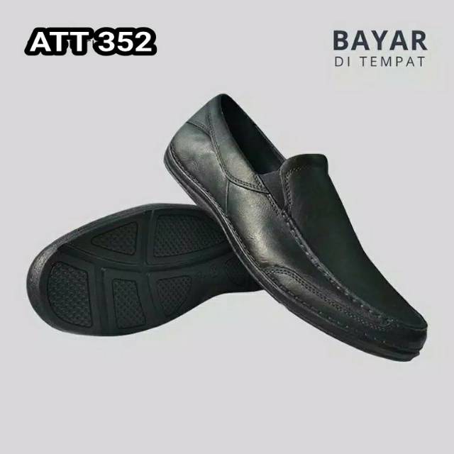 (COD) Sepatu Pantofel Pria Hitam Karet Tipe Sankyo SAB 352