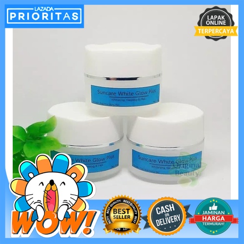 Pemutih wajah Suncare White Glow Plus SPF 40 Day cream sunblock glowing