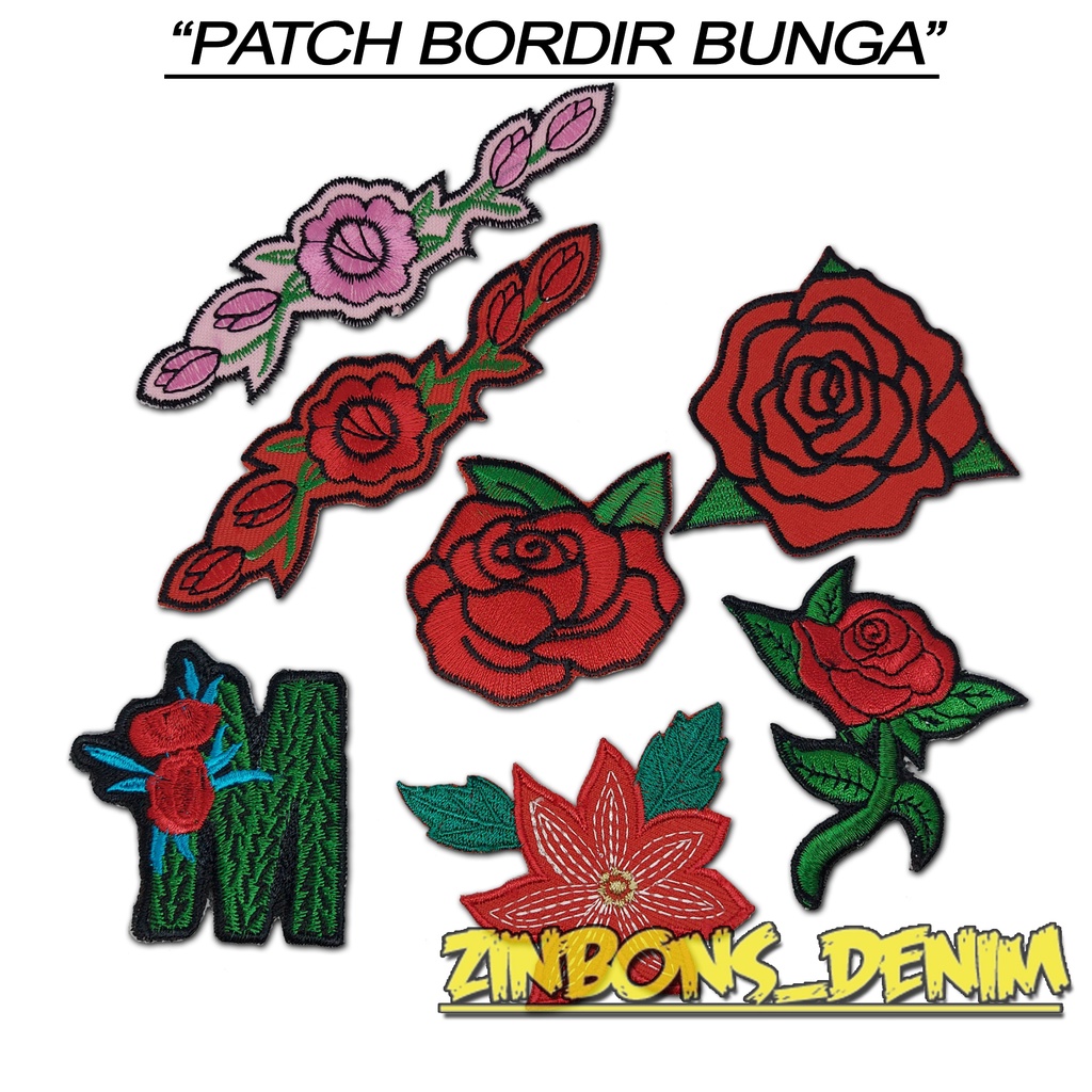 Patch bunga patch karakter patch lucu bagus di aplikasi kan ke jaket hoodie jaket jeans jaket denim