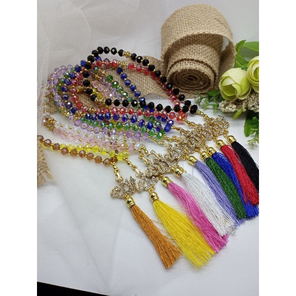 Yasafa Tasbih 33 Kristal Nama Lafadz Gold Silver