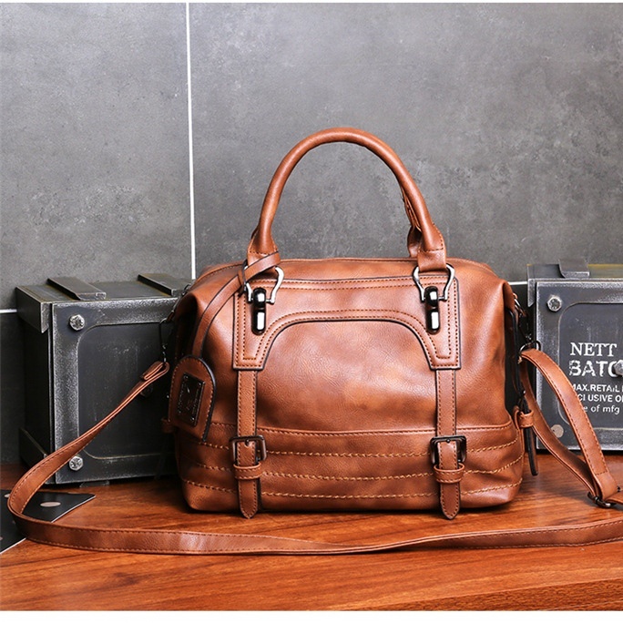 TAS SELEMPANG WANITA IMPORT COKLAT PREMIUM KOREA KULIT BATAM FASHION BRANDED OCTAVIA TA387B7 VINTAGE