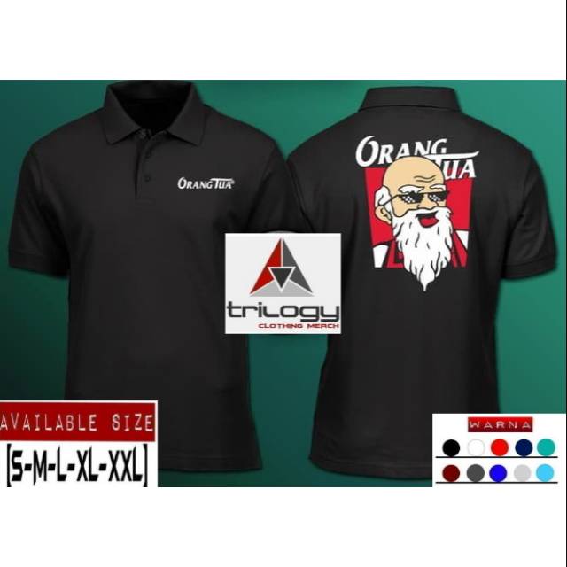 T-SHIRT KAOS KERAH ORANG TUA OT - HITAM