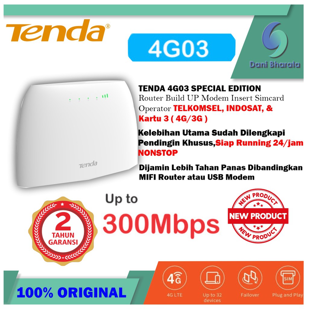 TENDA 4G03 4G-03 PENGGANTI 4G680 MIRIP MR6400 MR100 GARANSI RESMI 2thn