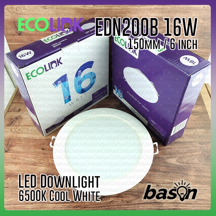 ECOLINK EDN200B 16W LED12 D150 6 inch - Lampu Downlight LED