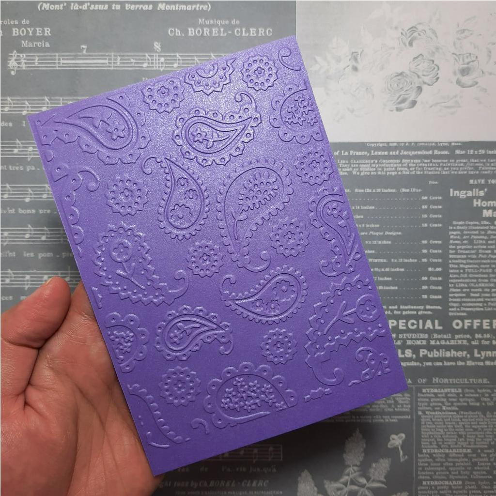 Emboss Paper - PERFECTLY PAISLEY - Embossing Folder Kertas Timbul