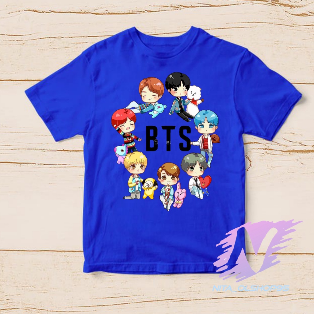 kaos anak bts kpop animasi kartun lucu