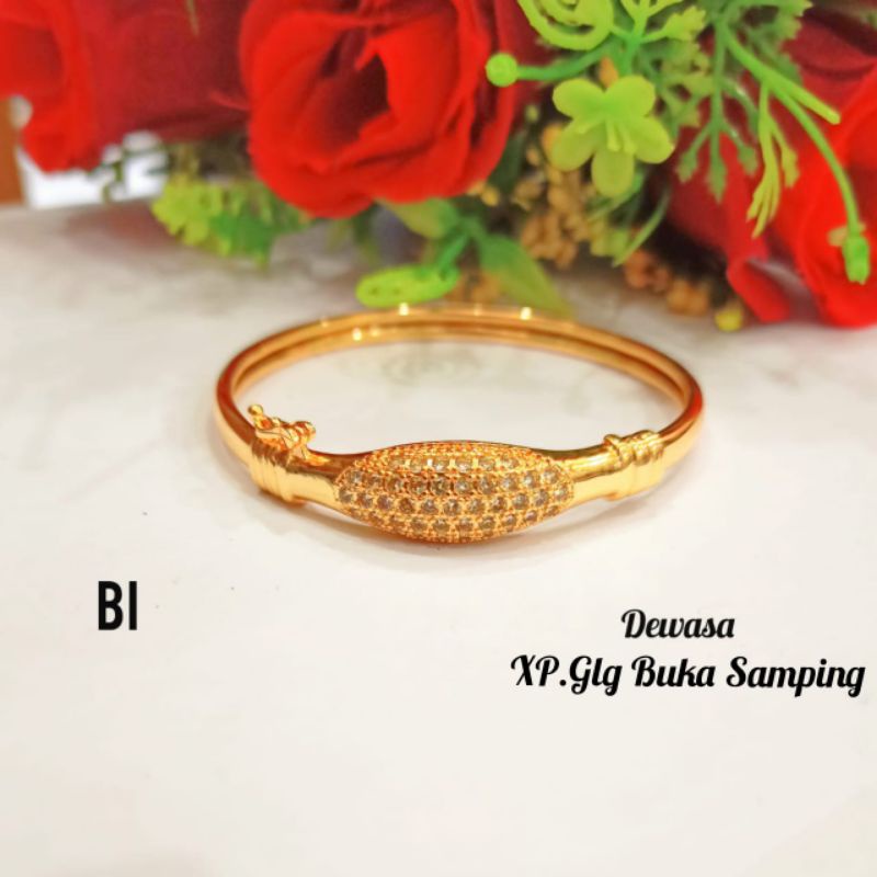 Gelang Bangkok dewasa permata zircon,emas Korea tidak karat *COD*