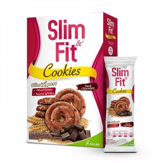 

siap kirim] Slimfit slim & fit DIET cookies dark chocolate raisin cinamon 10x22 gr