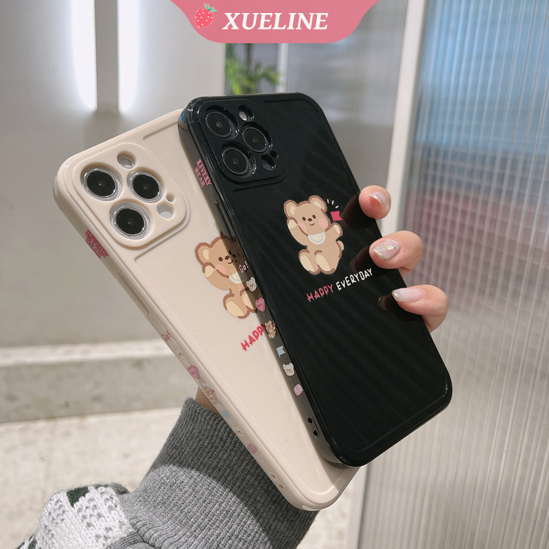 Soft Case Silikon Tpu Motif Kartun Beruang Untuk Iphone 7 8 Plus 7 8 Se X Xs Xr Max 11 12 Pro Max Xueling