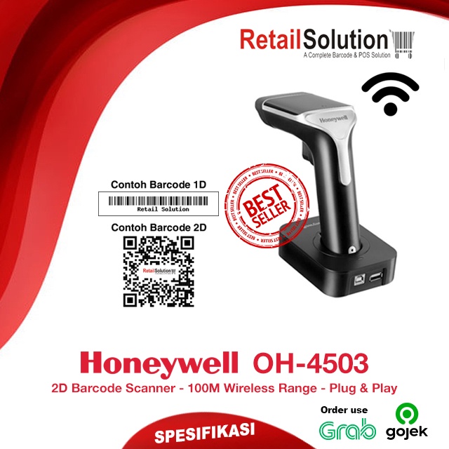 Barcode Scanner Wireless 2D QR CODE - Honeywell OH4503 / OH-4503