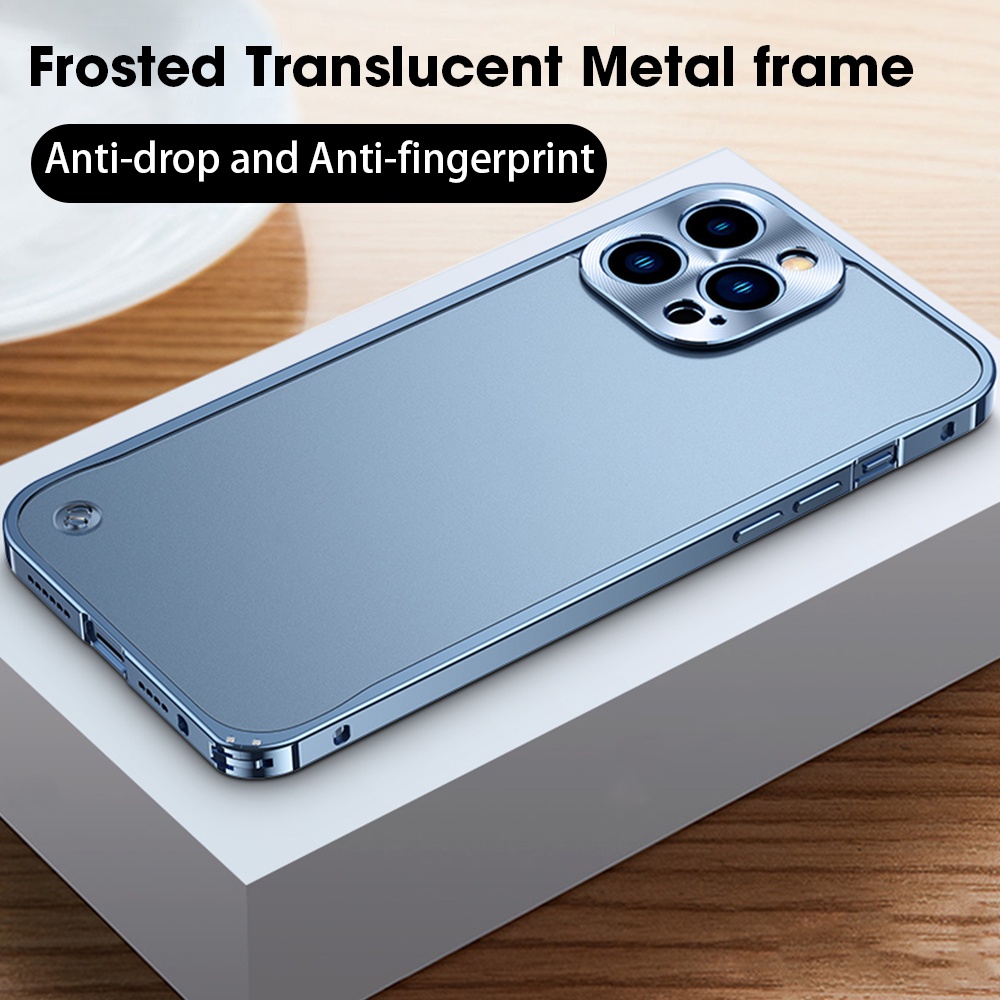 Case Pelindung Penuh Bahan Metal Aluminum Matte Translucent Tahan Banting Untuk IPhone 13 Pro Max