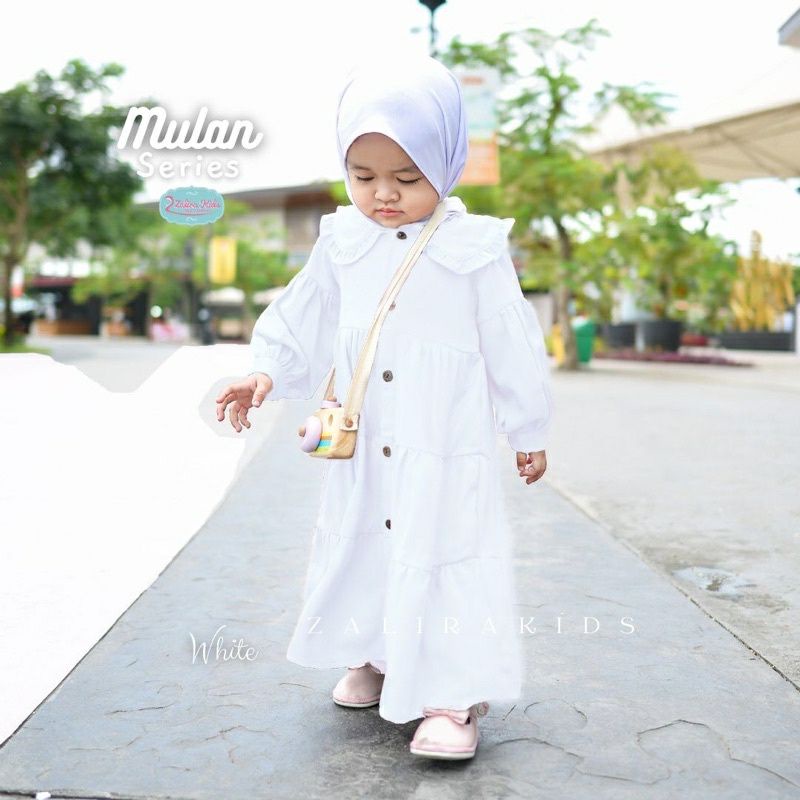 MIDI DRESS ANAK TERBARU MULAN SERIES 2-11tahun/GAMIS ANAK PEREMPUAN/MODEL GAMIS ANAK