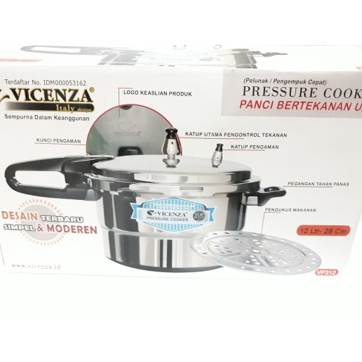 VICENZA Pressure Cooker / Panci Presto 12 Liter VP-328