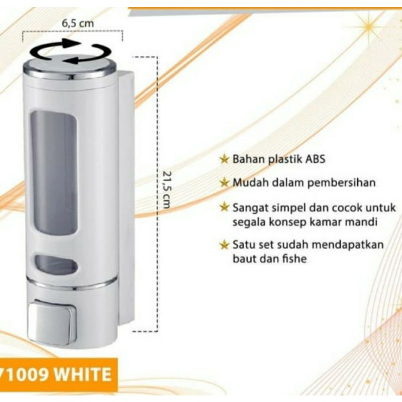 Soap Dispenser/Tempat Sabun Cair Single White/Putih/Hand Soap