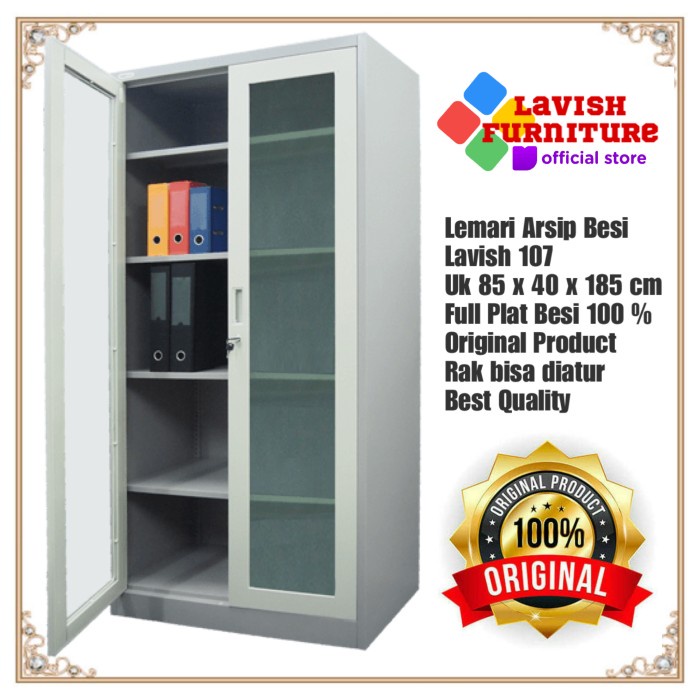 

READY LEMARI ARSIP FILLING CABINET BESI PINTU SWING KACA LA2006 BERKUALITAS