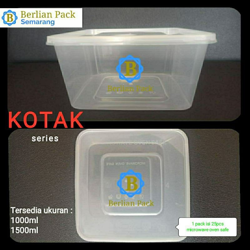 

kotak makan segiempat 1000ml 1500ml 25set murah thinwall
