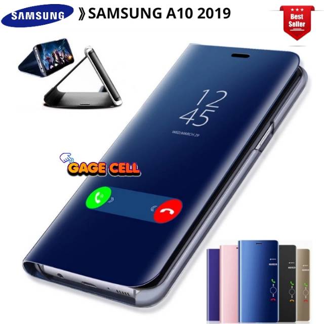 FLIP CASE MIRROR 360 SAMSUNG A10 STANDING CASE-FLIP COVER MIROR SAMSUNG A10 LIPAT CERMIN PREMIUM