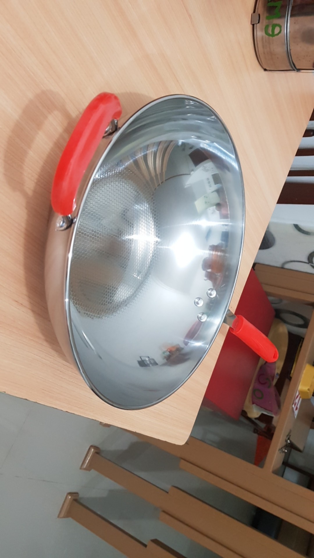 Gm Bear Wajan Wok Stainless Steel D32cm 1297 - Wok Stainless Steel