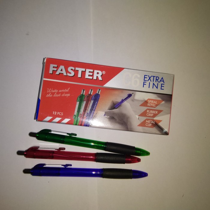

Cuci Gudang Pen Faster C6 Hitam/Biru (1 Lusin) Hemat