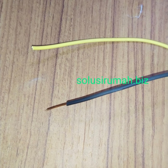 kabel nyaf 0.8mm 08 mm 0.8 mm permeter serabut hitam kuning - Kuning