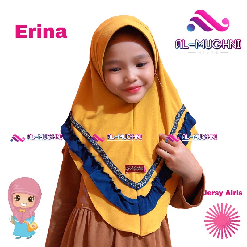 MUGHNI - SK23 COLLECTIONS / ERINA HIJAB BERGO ANAK KOMBINASI REMPEL
