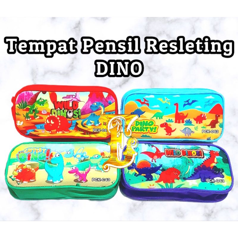 

Pencil case kotak Pensil Kain Besar Resleting Dino astronot Pck043 pck044