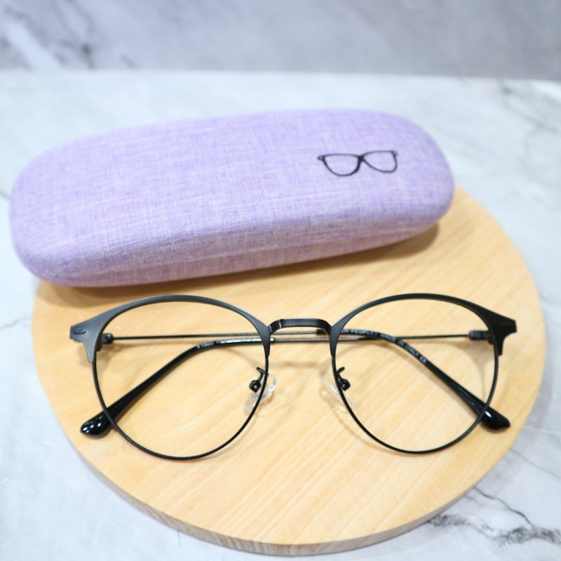 GRATIS LENSA kacamata model bulat F1920 hitam