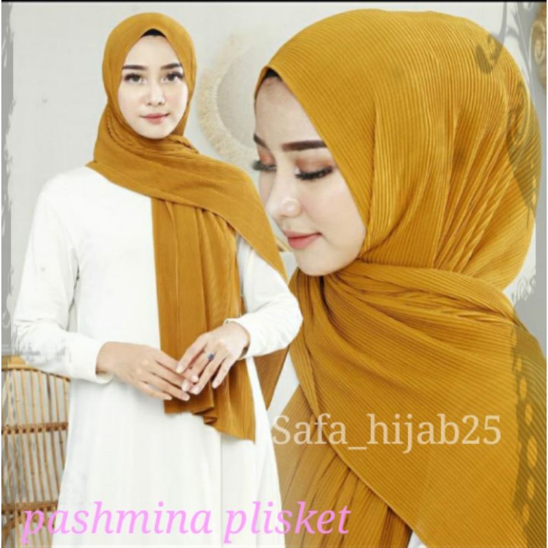 Pashmina Plisket Ceruty BabyDoll Terbaru Kerudung Pashmina Plisket Termurah Safa Hijab