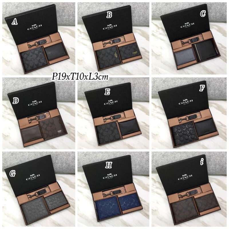 COACH Wallet With Card Holder And Keychain Gift Set dompet ORIGINAL FO ORI AUTHENTIC