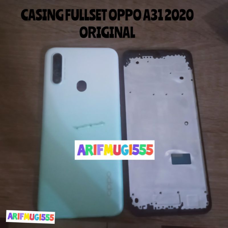 Casing Kesing Fullset+Frame Bezel Tulang Tengah Backdoor Oppo A31 2020 Original