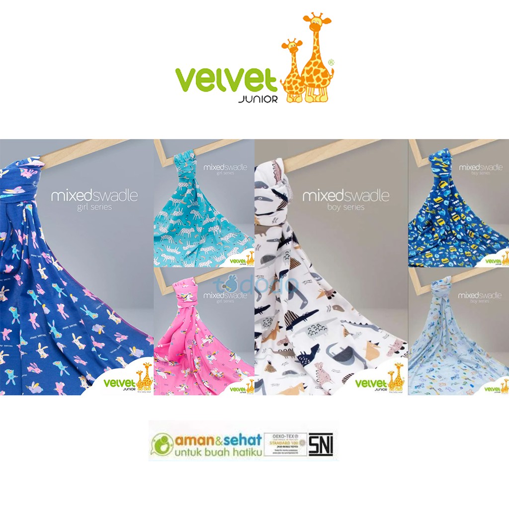 Velvet Junior Kain Bedong Bayi Motif Terbaru 1pcs