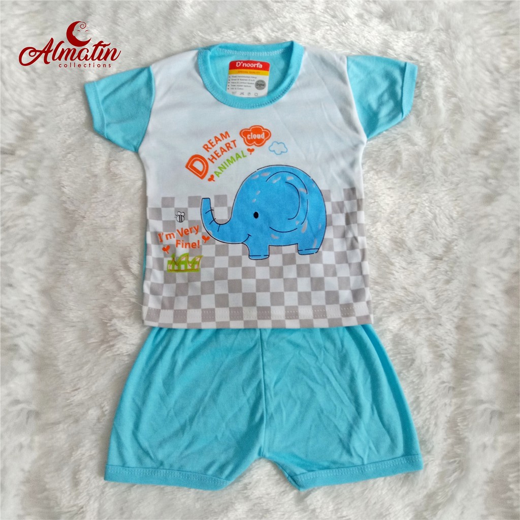 Stelan Baju Bayi Tangan Pendek/Set Baju Bayi Dapat 3 Pcs